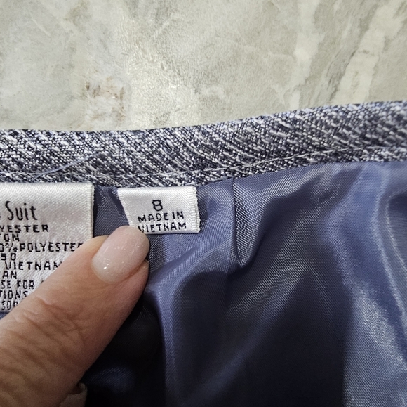 Le Suit Women’s Size 8 Blue Gray Textured Pencil Skirt Career Office Work Lined - Picture 4 of 9